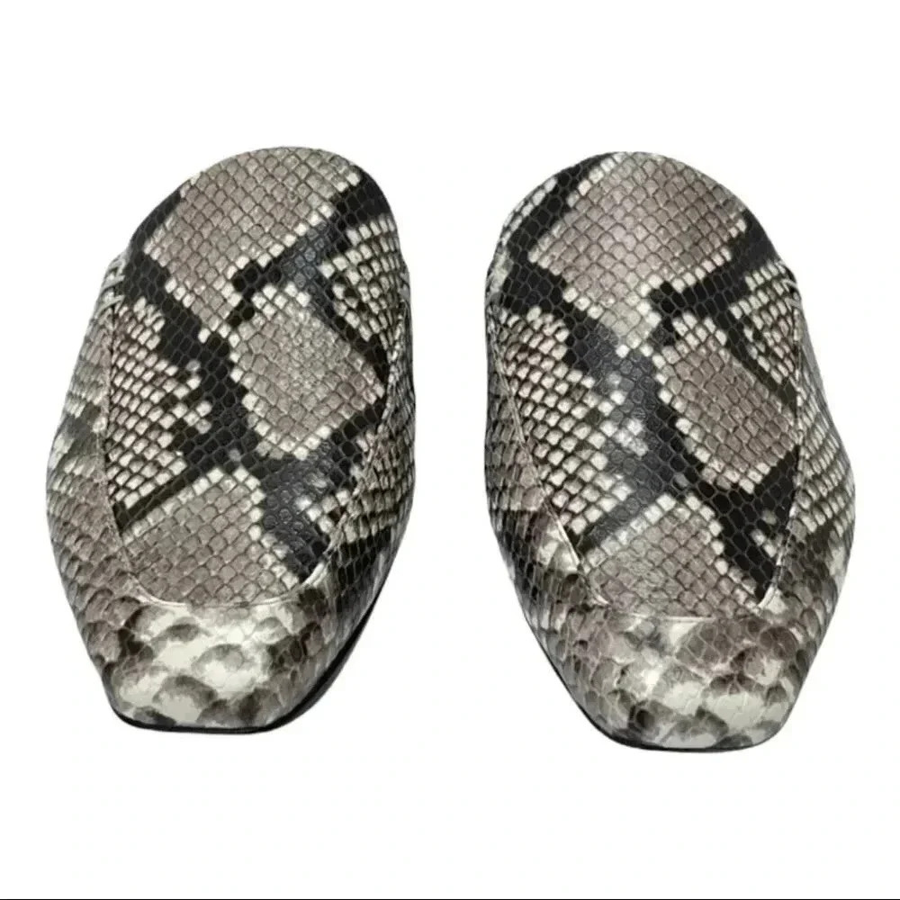 Marc Fisher LTD Pam2 Snake Embossed Leather Womens Flat Mules - Picture 5 of 16